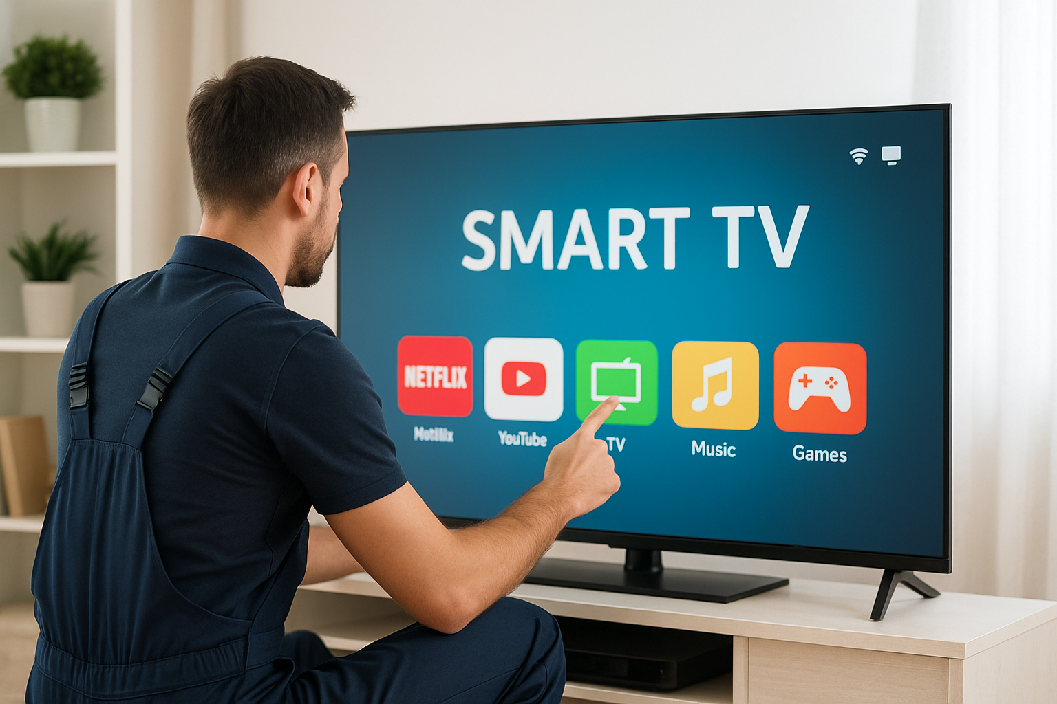 Wir richten ihren TV oder Smart-TV ein.