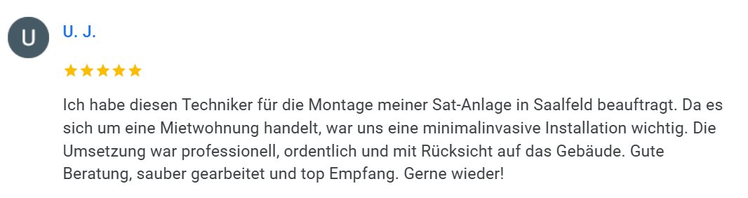 Kundenbewertung (Screenshot)